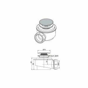 Sifon cadita Klick Klack cromat A476 Alcadrain - Img 2