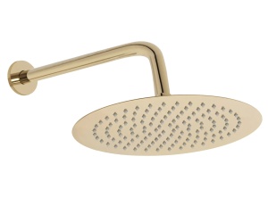 Sistem Complet De Dus REA HYPER GOLD + BOX, Montaj In Perete, Para Rotunda Tip Ploaie 25x25 Cm, 2 Functii De Curgere A Apei, Auriu - Img 5