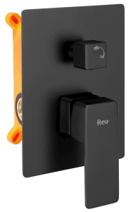 Sistem Complet De Dus REA ORIX BLACK BOX, Montaj In Perete, Para Patrata Tip Ploaie 25x25 Cm, 2 Functii De Curgere A Apei, Finisaj Negru Mat - Img 9