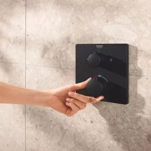 Sistem de dus incastrat Grohe Precision cu palarie patrata Vitalio Comfort 250 negru mat - Img 3