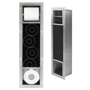 Suport hartie igienica incastrat cu spatiu depozitare Dario Chrome - Img 12