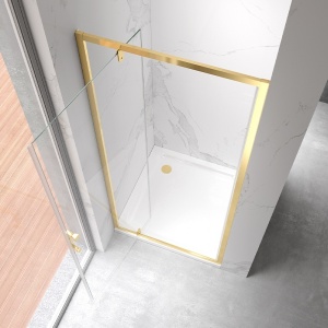 Usa de dus batanta pentru nisa KZ18A auriu periat 70 x 195 cm sticla 6 mm - Img 2
