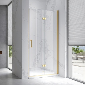 Usa de dus batanta pentru nisa ZES-KZ21D-GL auriu 100 x 195 cm sticla 6 mm - Img 3