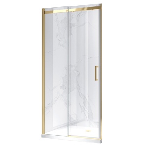 Usa de dus culisanta cu profil periat ZES-KZ09C-GL-BR-120 sticla 8 mm 115-120 cm