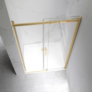 Usa de dus culisanta de walk-in ZES-KZ09A-GL-BR-100, rame auriu periat 95-100 cm - Img 4
