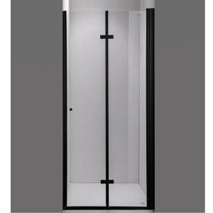 Usi pentru dus cu rame negre si sticla securizata 6mm SH01 B 90 cm - Img 2