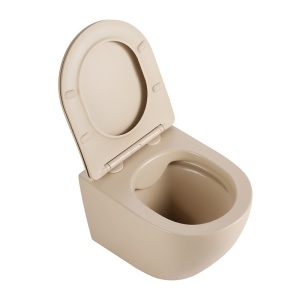 Vas de toaleta suspendat Mizu Cappuccino, rimless cu capac din duroplast cu softclose - Img 5
