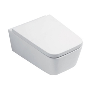 Vas WC PRO CUBIC Rimless, suspendat, ceramica sanitara, 55.5 x 37 x 34 cm, Capac Soft-Close Inclus, aLB - Img 1