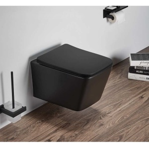 Vas WC PRO INES BLACK, Sistem inovator de spalare Rimless Tornado, Suspendat, Ceramica sanitara - Img 9