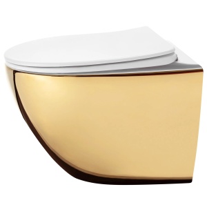 Vas WC suspendabil Rea Carlo Mini Tornado NFQ GOLD WHITE - Img 7