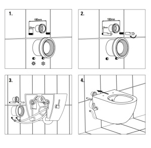 Vas wc suspendat cu functie bideu rimless, dreptunghiular, apă calda/rece, capac soft close - Img 12