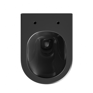 Vas WC suspendat Luma Black cu rama aurie, rimless si cu capac soft close - Img 7