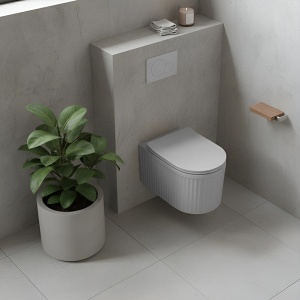 Vas WC suspendat Luma Gray rimless si cu capac soft close - Img 2