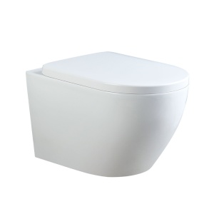 Vas WC suspendat Mizu Tornado White TR-02, rimless cu capac din duroplast si inchidere softclose