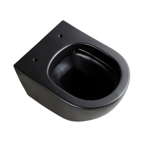 Vas WC suspendat Peak Black Matt&Gold, rimless si cu capac softclose - Img 7