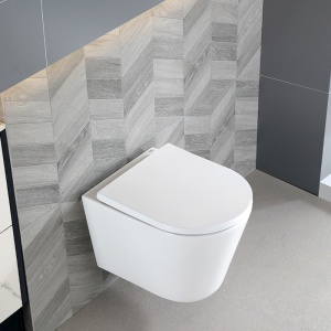 Vas WC suspendat Prima Tornado White TR-02, rimless cu capac din duroplast si inchidere softclose - Img 8