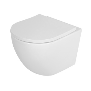 Vas WC suspendat Puro White 02, rimless cu capac din duroplast cu softclose - Img 6