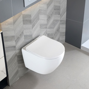 Vas WC suspendat Tornado Flow White rimless cu capac softclose - Img 9
