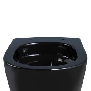 Vas WC suspendat Tornado Flower Black cu capac din duroplast si softclose - Img 5