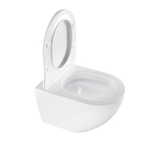 Vas WC suspendat Tornado Nero White 03, rimless cu capac din duroplast si inchidere softclose - Img 10