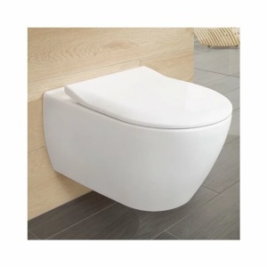 Vas WC suspendat Villeroy & Boch Subway 2.0 cu capac slim soft close alb lucios 37 x 56 cm