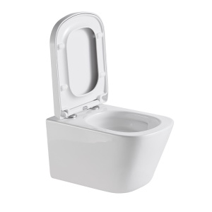 Vas WC suspendat Viva Tornado White, rimless, capac din duroplast cu softclose - Img 3