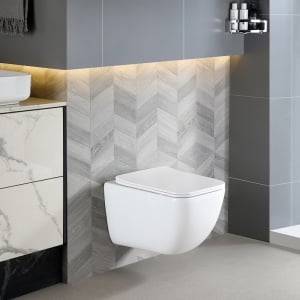 Vas WC suspendat Yuzu Tornado White, rimless cu capac softclose - Img 2