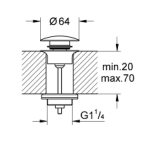 Ventil lavoar Push-Open Grohe Selection antracit periat Hard Graphite - Img 3