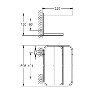 Bara portprosop cu suport Grohe Selection 60 cm crom periat Supersteel - Img 2