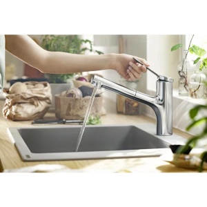 Baterie bucatarie cu dus extractibil Hansgrohe Zesis M33 monocomanda crom lucios - Img 7