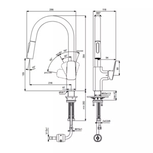 Baterie bucatarie cu dus extractibil Ideal Standard Ceraplan cu 2 functii - Img 3