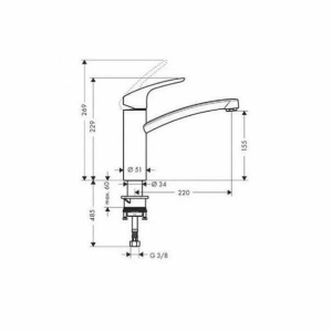 Baterie bucatarie Hansgrohe Focus M41 crom lucios - Img 2