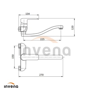 Baterie bucatarie Invena Siros negru mat cu pipa pivotanta - Img 2