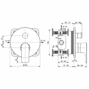 Baterie cada Ideal Standard Connect Air montaj incastrat - Img 2