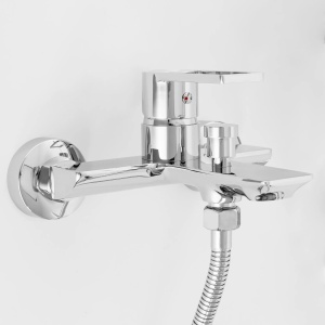Baterie Cada REA FLIP CHROME, Montaj Pe Perete, 2 Functii De Curgere A Apei, Dus De Mana Inclus, Crom - Img 4