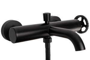 Baterie cada REA VERTIGO Black, montaj pe perete, finisaj Negru, Dus de mana inclus - Img 3