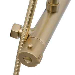 Baterie de dus cu termostat si dus tip ploaie T151 auriu periat - Img 14