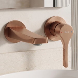 Baterie de lavoar incastrata Rea Vision Brush Copper cu caseta BOX - Img 3