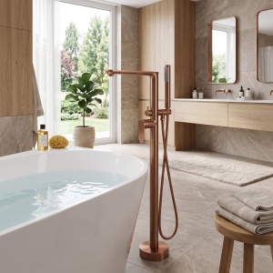 Baterie de podea pentru cada Rea Logan brush copper - Img 2