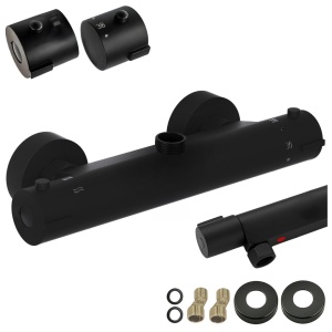 Baterie dus cu termostat si montaj pe perete T203 Black - Img 16