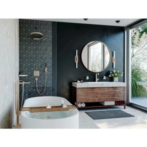 Baterie dus termostatata Hansgrohe Ecostat Square cu montaj incastrat 2 functii negru mat - Img 2