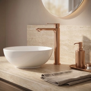 Baterie inalta pentru lavoar Rea Logan Brush Copper - Img 2