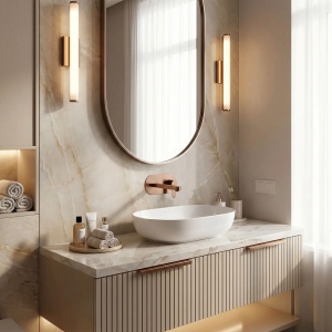Baterie incastrata pentru lavoar REA Arcos Brush Copper - Img 6