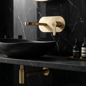Baterie incastrata pentru lavoar REA Arcos Brush Gold - Img 2