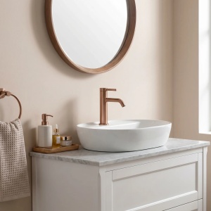 Baterie joasa pentru lavoar Rea Rivo Brush Copper - Img 4