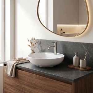 Baterie joasa pentru lavoar Rea Rivo Brush Nickel - Img 4