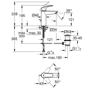 Baterie lavoar Grohe Eurosmart New M negru mat - Img 4