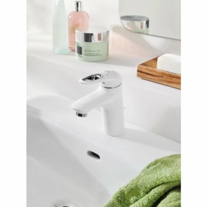 Baterie lavoar Grohe Eurostyle New S maner loop alb monocomanda - Img 3