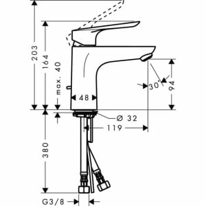 Baterie lavoar Hansgrohe Logis E 100 monocomanda crom lucios - Img 3