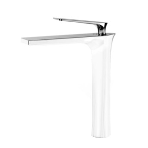 Baterie Lavoar Inalta PRO TAPER ZEVA, Montaj Pe Blat, Capat Fix, Inaltime 23 Cm, Finisaj Alb - Img 4